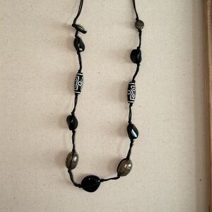 Sophisticated Black and White Beaded Necklace